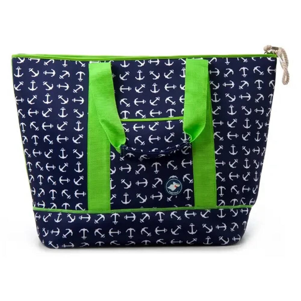 Large Insulated 23" Navy Anchor Tote By the Preppy Pelican. Brand New